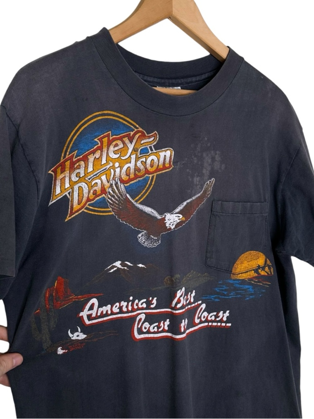 Vintage 80s Harley Davidson Single Stitch Tee Shirt - Picture 5 of 7
